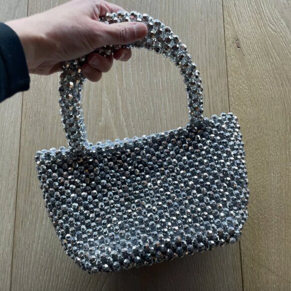 Sold out everywhere-- Loeffler Randall "Mina" sparkly beaded mini bag! NWT - Picture 5 of 11
